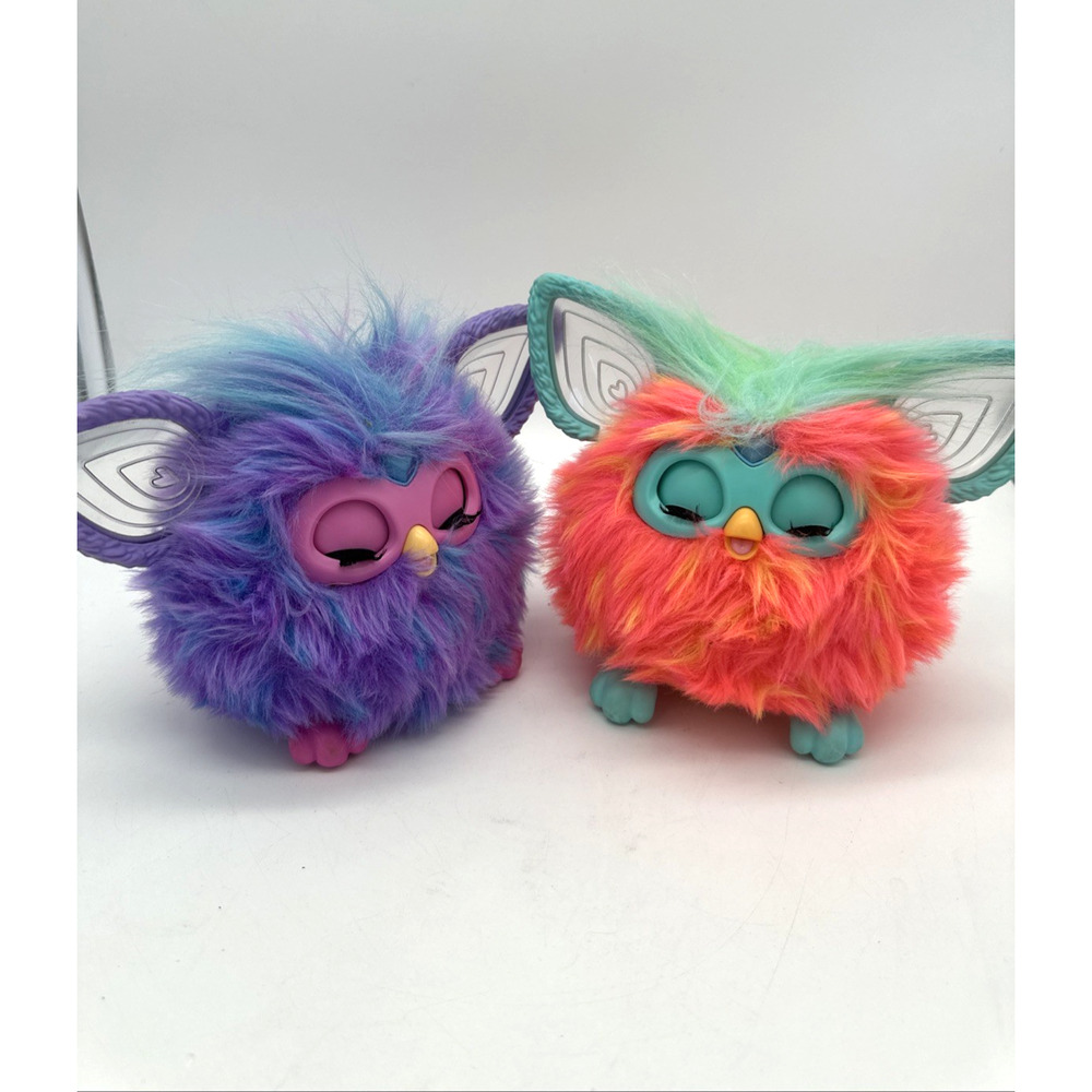 2 Furby Exclusive Tie Dye Rainbow Interactive Toys Works 2023